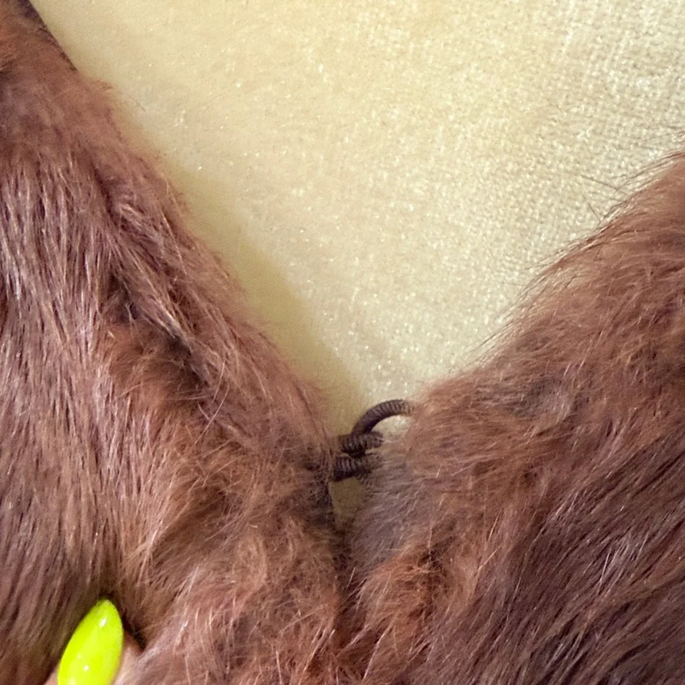 Vintage Brown Fur Wrap Shawl Rankin Santa Ana - Picture 6 of 11